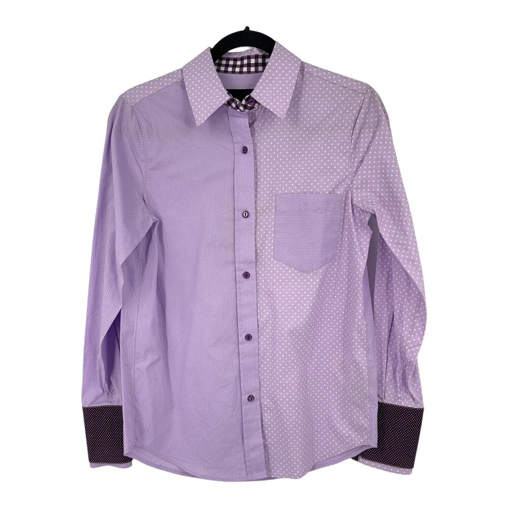Le Superbe shirt ex-boyfriend double cuff button up top lavender Size 0
